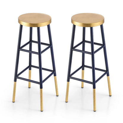 Artiss 2x Bar Stools Metal Gold Navy - Mekamart Australia