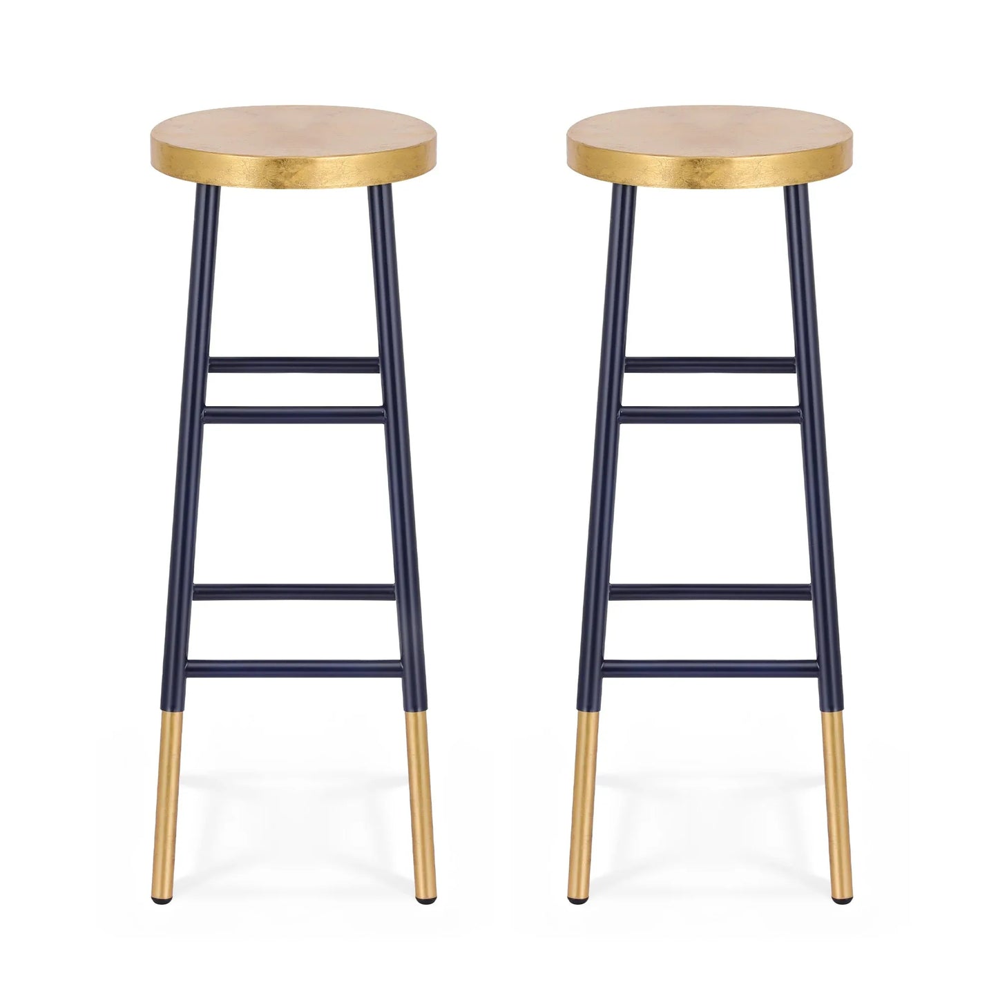 Artiss 2x Bar Stools Metal Gold Navy - Mekamart Australia