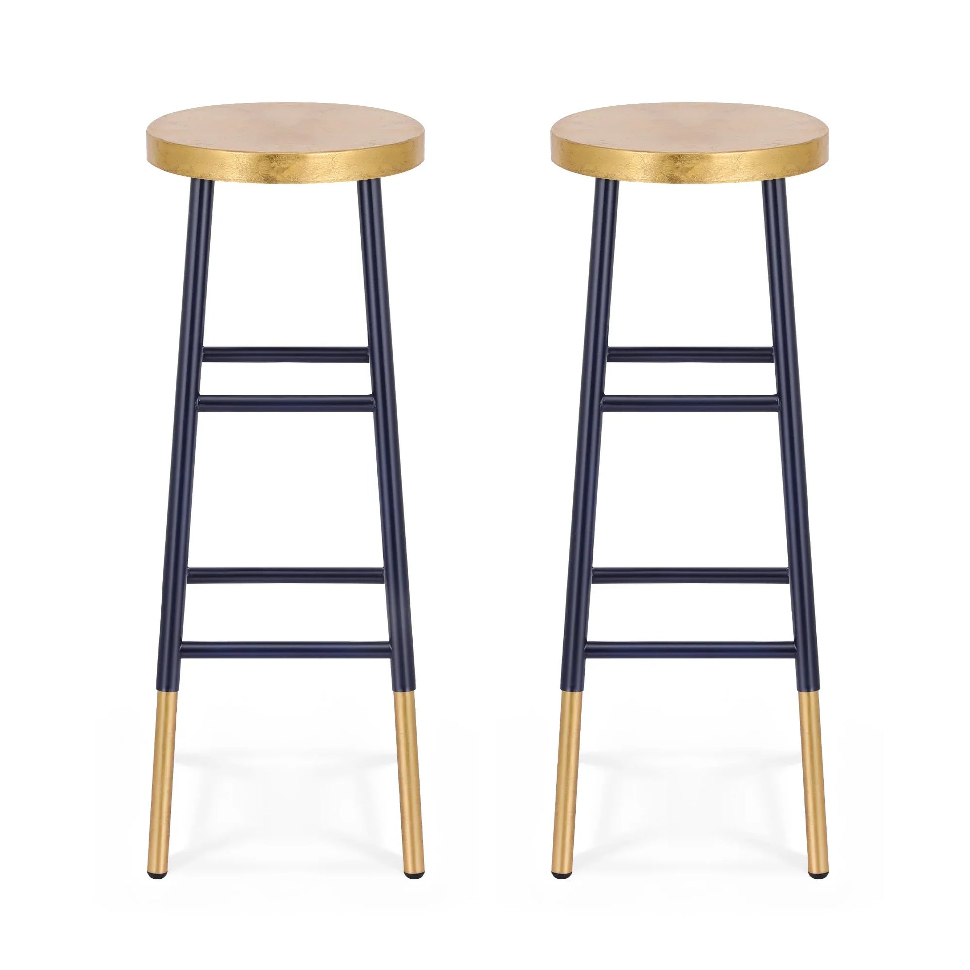 Artiss 2x Bar Stools Metal Gold Navy - Mekamart Australia