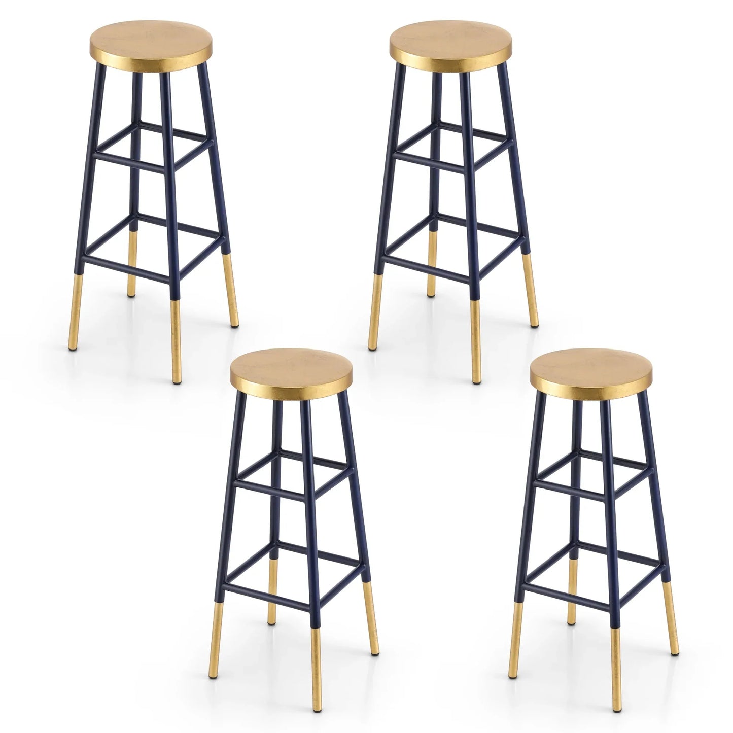 Artiss 4x Bar Stools Metal Gold Navy - Mekamart Australia