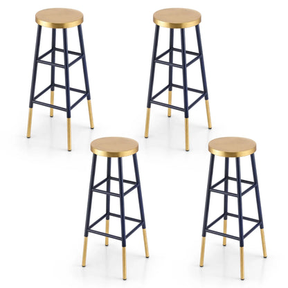 Artiss 4x Bar Stools Metal Gold Navy - Mekamart Australia