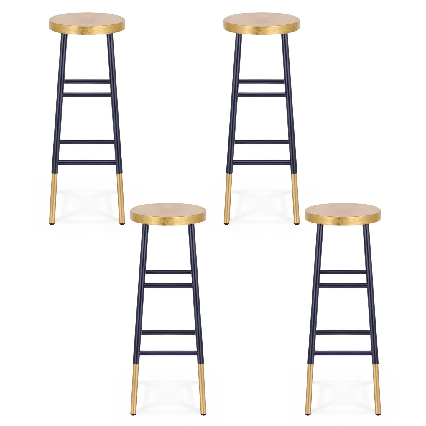Artiss 4x Bar Stools Metal Gold Navy - Mekamart Australia