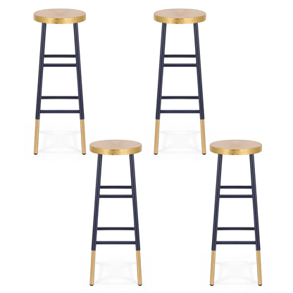 Artiss 4x Bar Stools Metal Gold Navy - Mekamart Australia