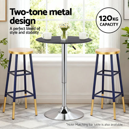 Artiss 4x Bar Stools Metal Gold Navy - Mekamart Australia