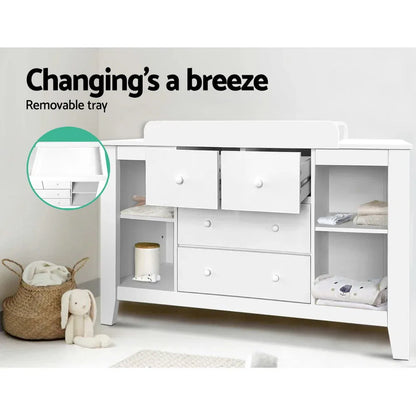 Keezi Baby Changing Table Diaper Station Drawers Chest Cabinet Nursery Furniture - Mekamart Australia