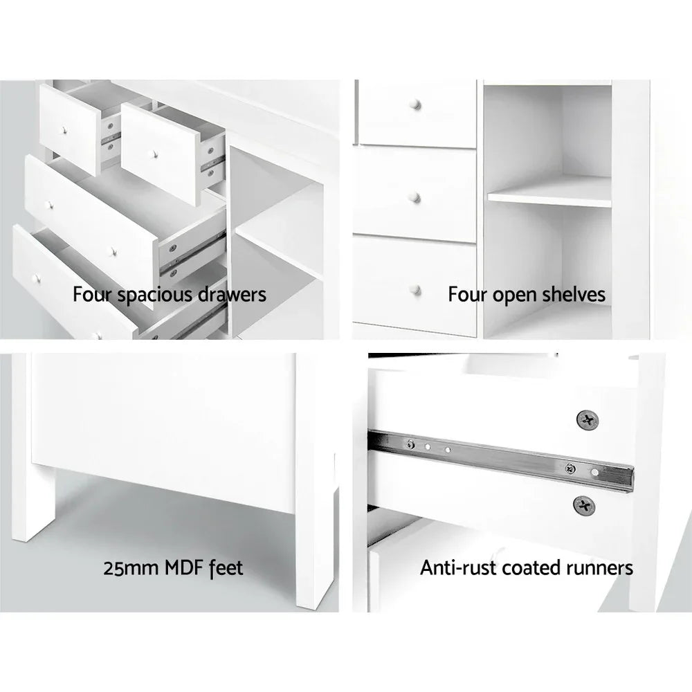 Keezi Baby Changing Table Diaper Station Drawers Chest Cabinet Nursery Furniture - Mekamart Australia
