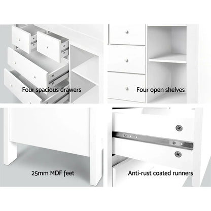 Keezi Baby Changing Table Diaper Station Drawers Chest Cabinet Nursery Furniture - Mekamart Australia