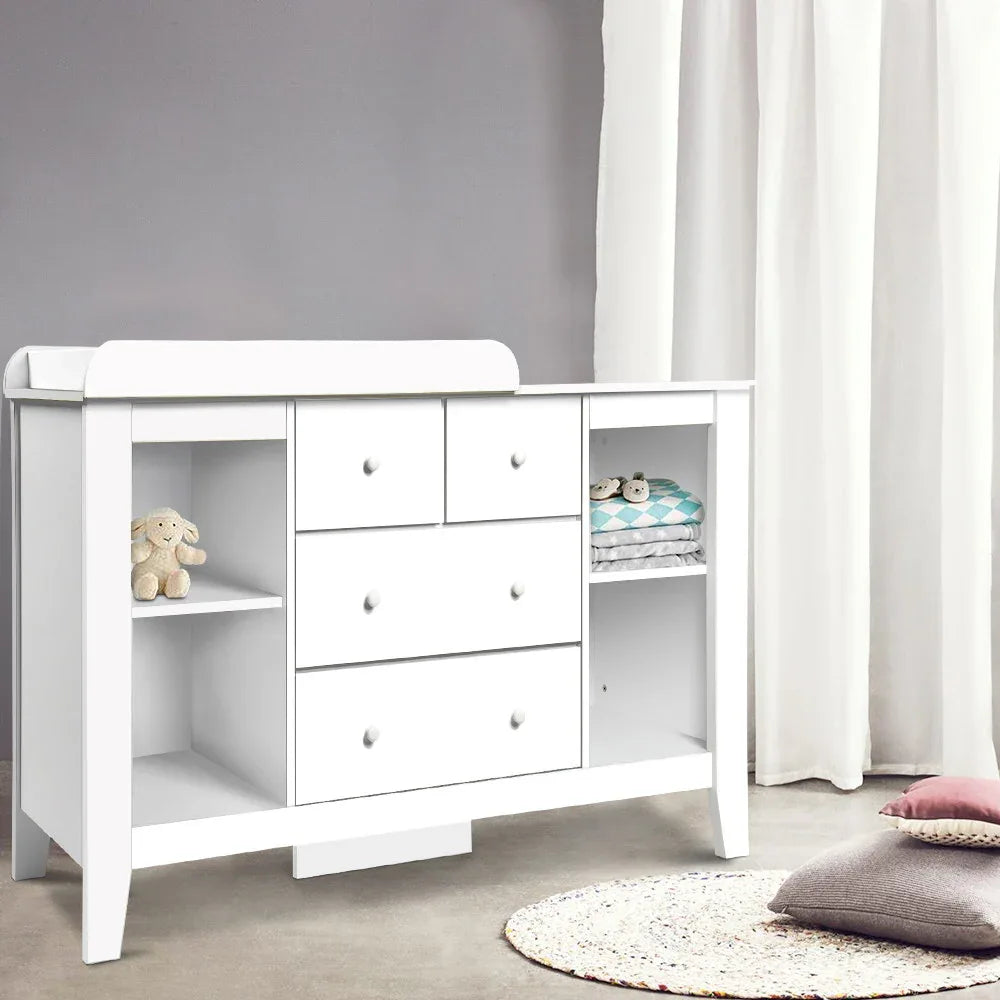 Keezi Baby Changing Table Diaper Station Drawers Chest Cabinet Nursery Furniture - Mekamart Australia