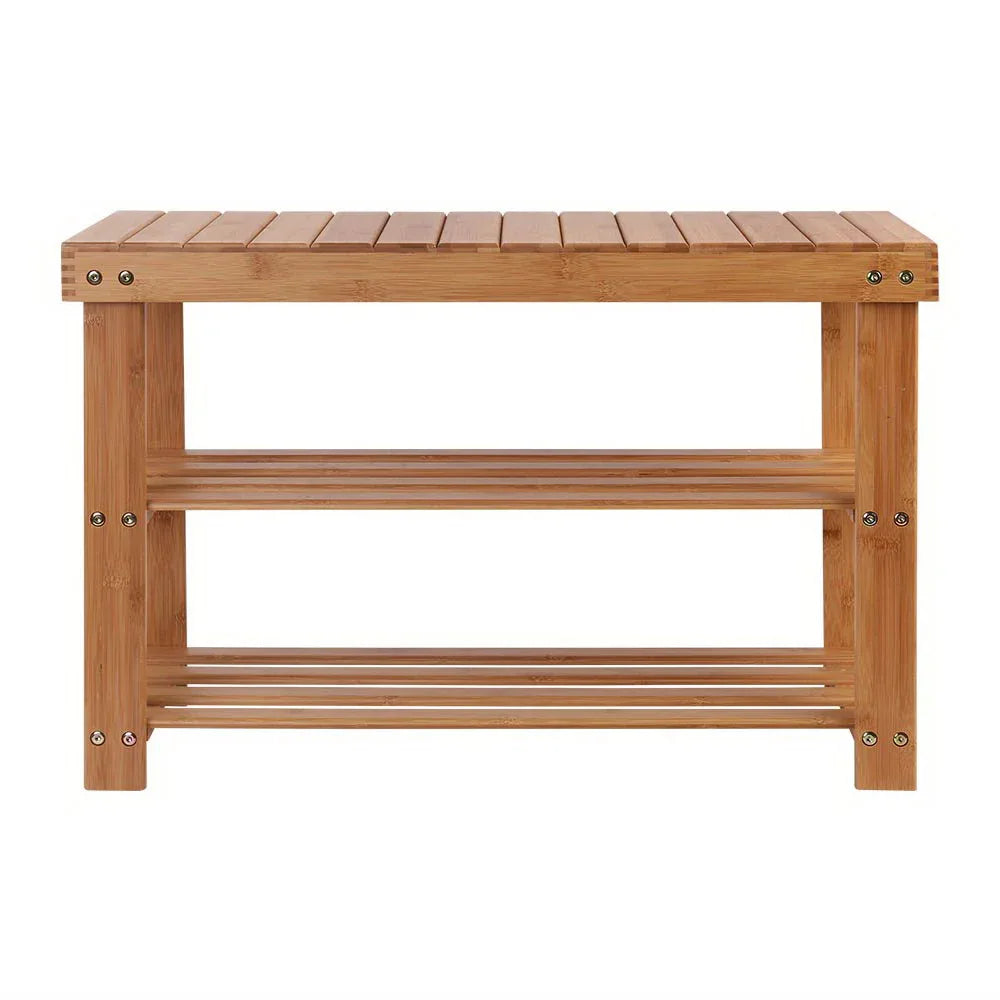 Artiss Shoe Rack Shoe Bench 10 Pairs Bamboo - Mekamart Australia