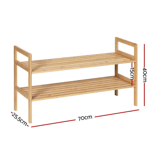 Artiss Shoe Rack Cabinet Bamboo Storage Organiser Pine - Mekamart Australia