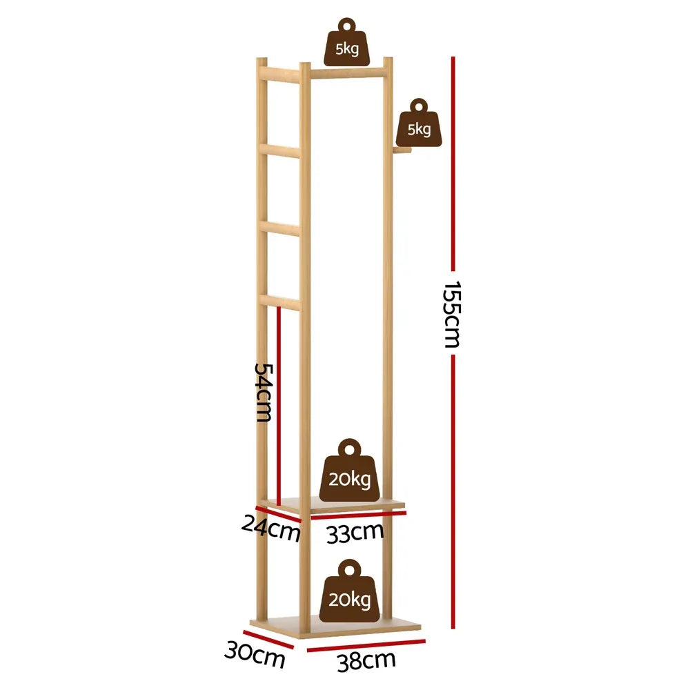 Artiss Clothes Rack Airer Coat Stand Bamboo - Mekamart Australia