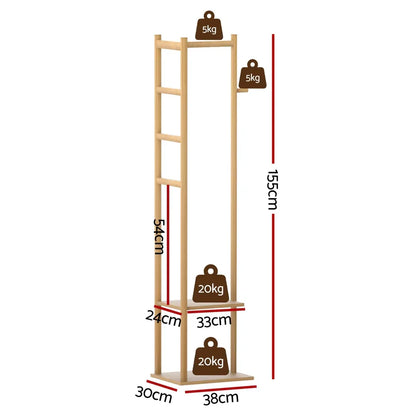 Artiss Clothes Rack Airer Coat Stand Bamboo - Mekamart Australia