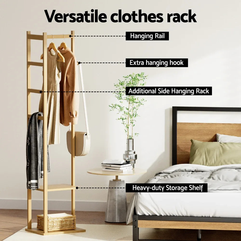 Artiss Clothes Rack Airer Coat Stand Bamboo - Mekamart Australia