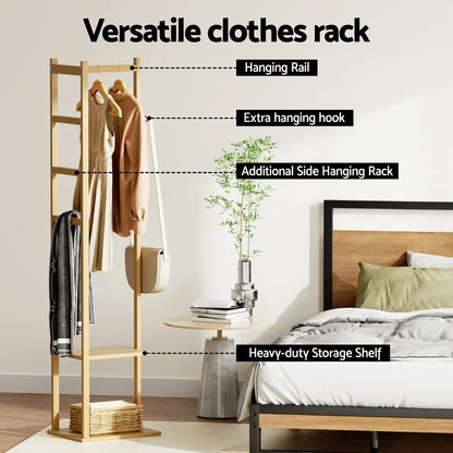 Artiss Clothes Rack Airer Coat Stand Bamboo - Mekamart Australia