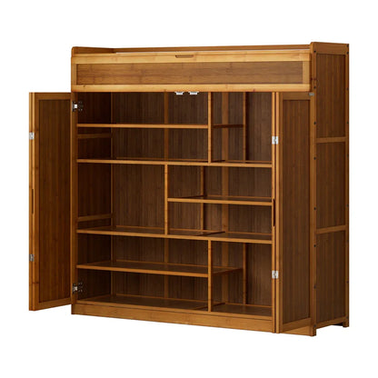 Artiss Shoe Rack Cabinet 30 Pairs Storage Cupboard Bamboo - Mekamart Australia