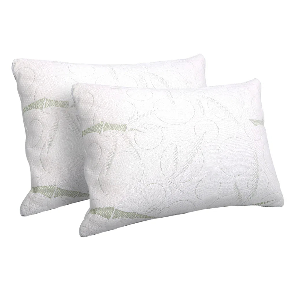 Giselle Bedding Memory Foam Pillow Bamboo Twin Pack - Mekamart Australia