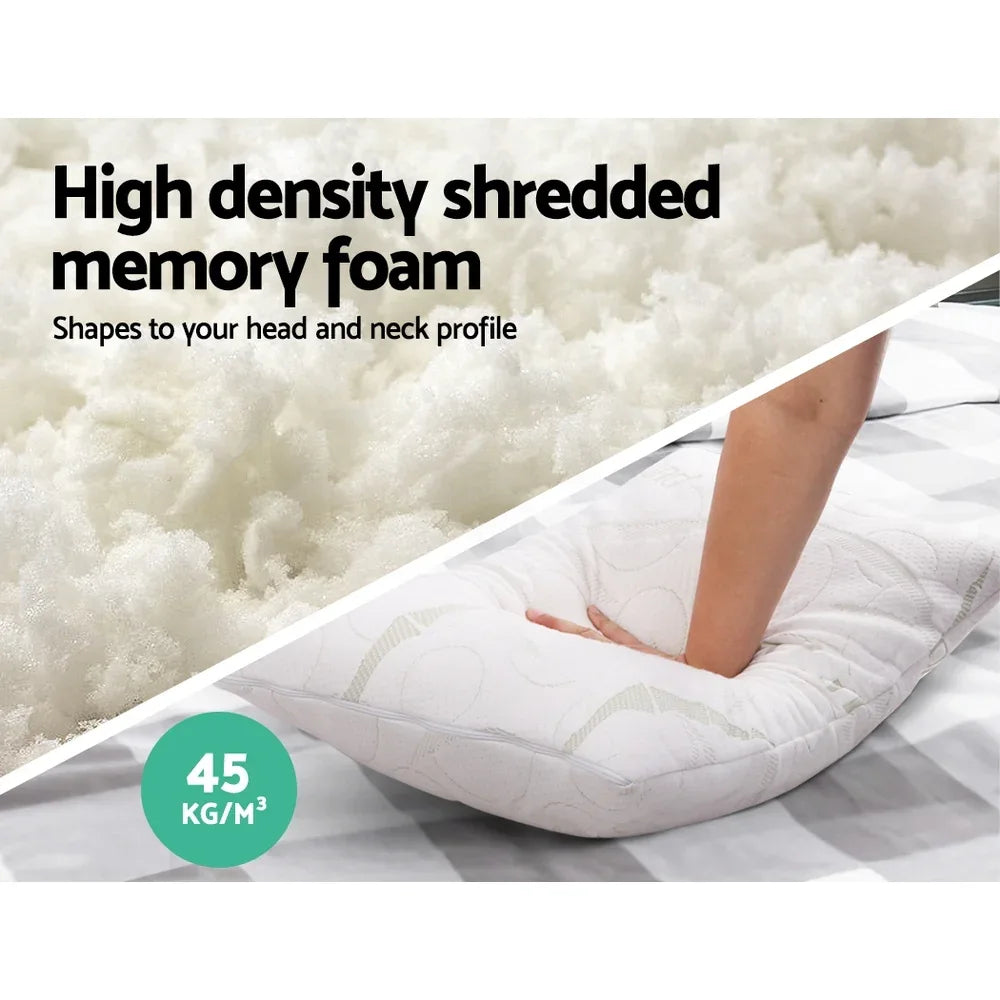 Giselle Bedding Memory Foam Pillow Bamboo Twin Pack - Mekamart Australia