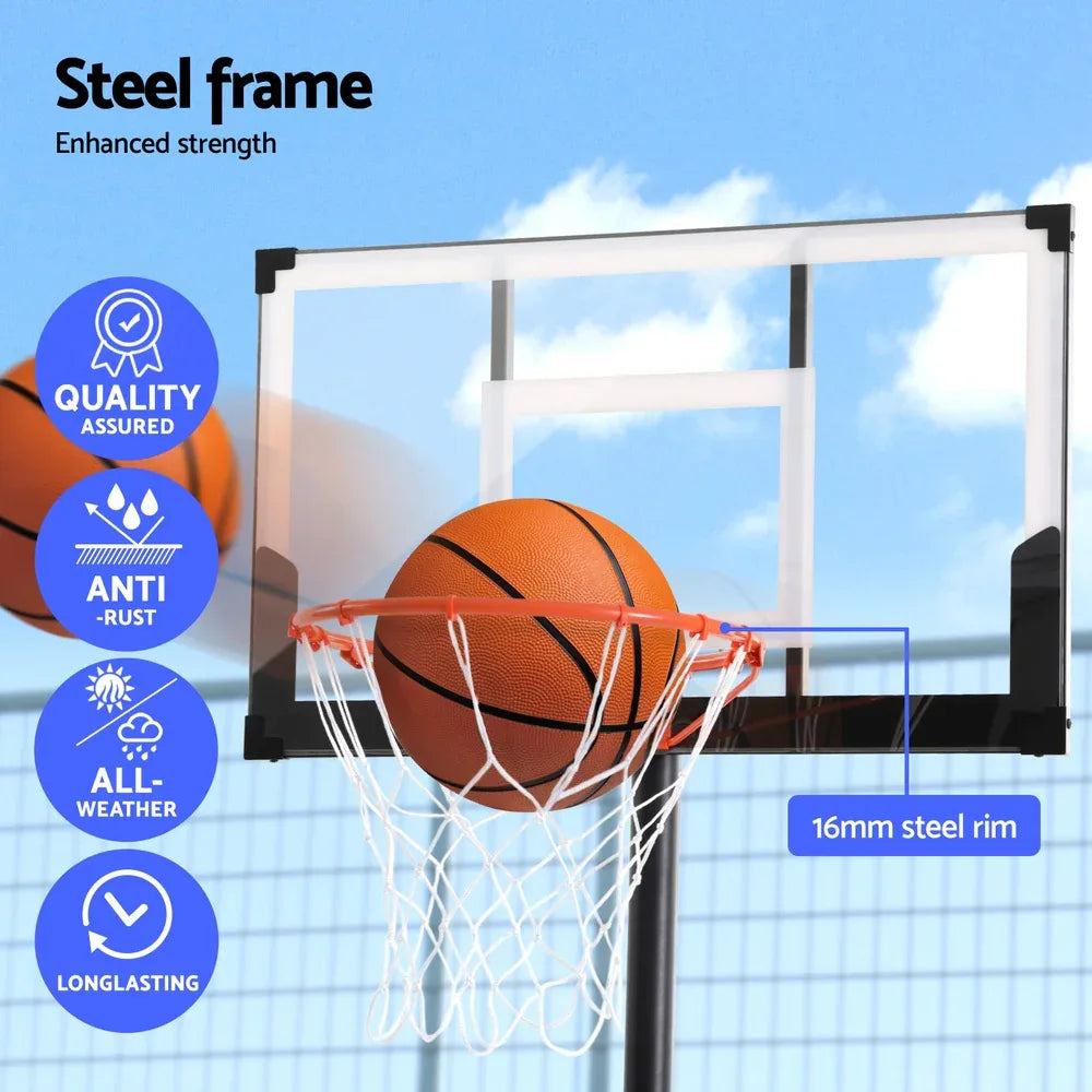 Everfit 3.05M Basketball Hoop Stand System Portable Height Adjustable w/ Knob - Mekamart Australia
