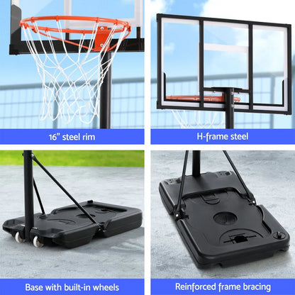 Everfit 3.05M Basketball Hoop Stand System Portable Height Adjustable w/ Knob - Mekamart Australia