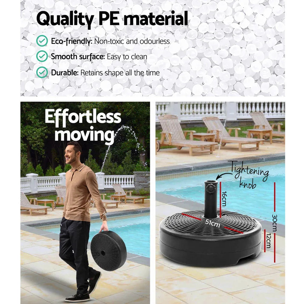 Instahut 51cm Outdoor Umbrella Base Round Stand Pod - Mekamart Australia
