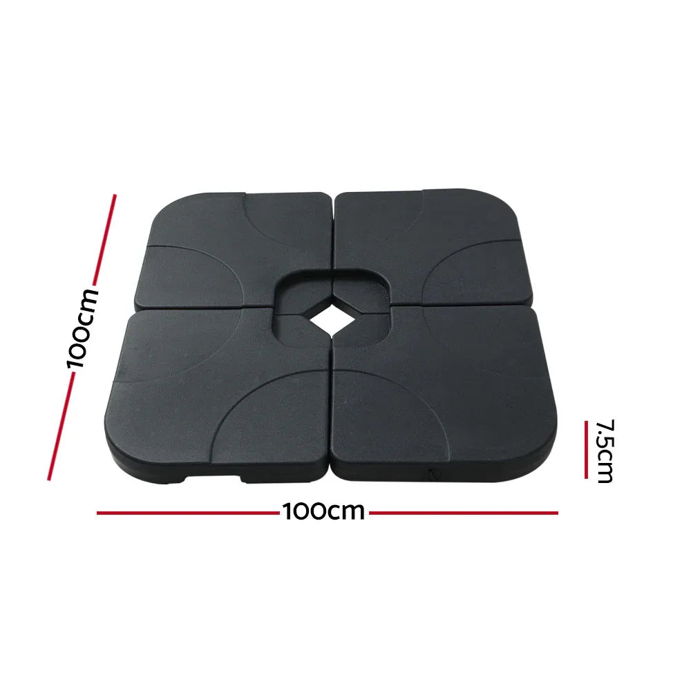 Instahut Outdoor Umbrella Base 50cm 4 Plates Stand Pod Cantilever - Mekamart Australia