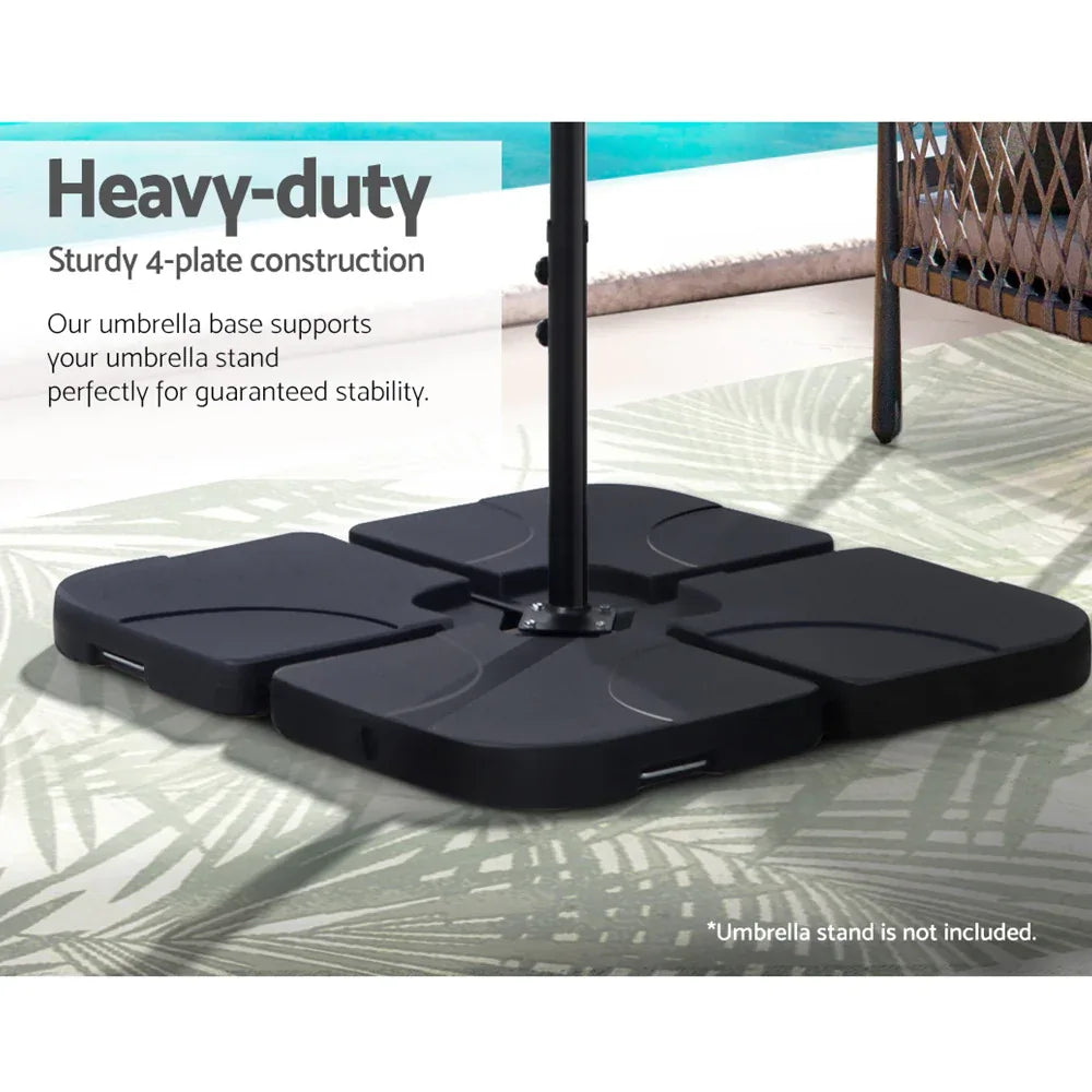 Instahut Outdoor Umbrella Base 50cm 4 Plates Stand Pod Cantilever - Mekamart Australia