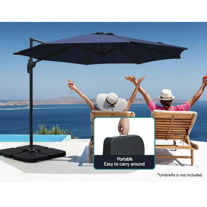Instahut Outdoor Umbrella Base 50cm 4 Plates Stand Pod Cantilever - Mekamart Australia