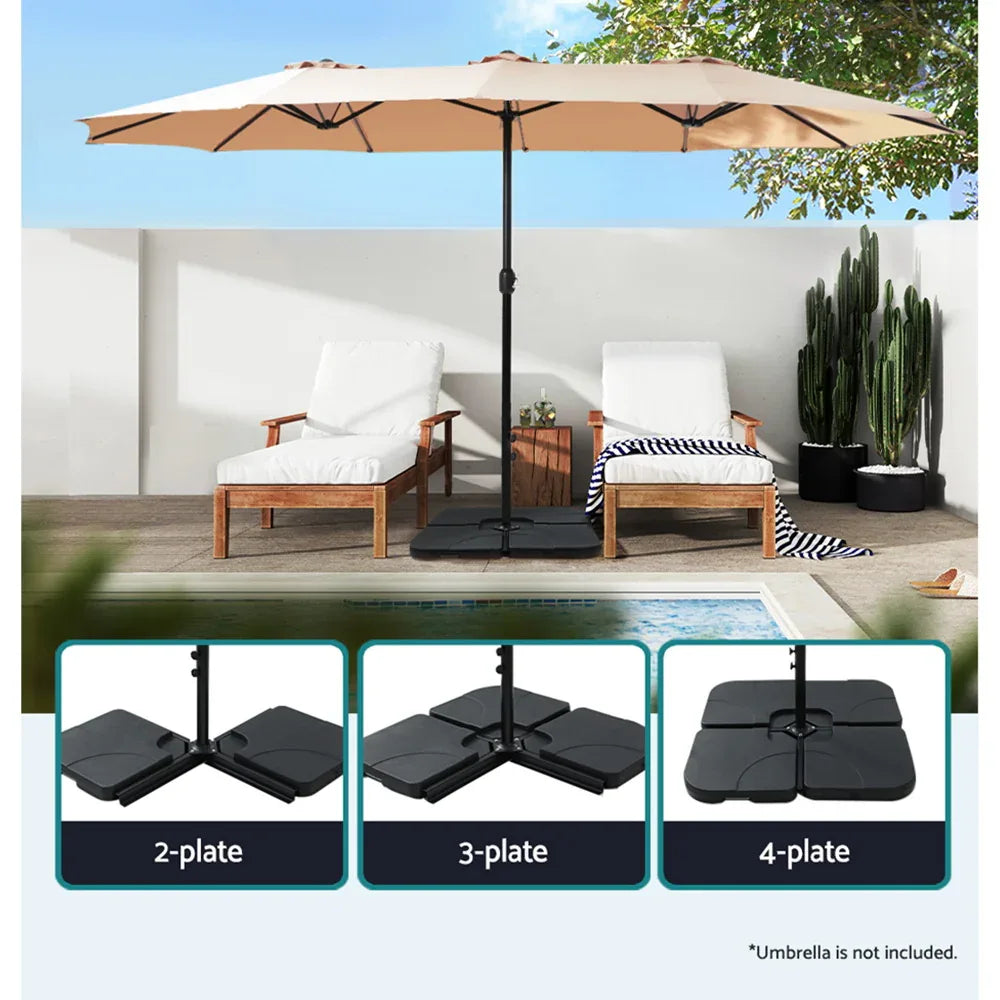 Instahut Outdoor Umbrella Base 50cm 4 Plates Stand Pod Cantilever - Mekamart Australia