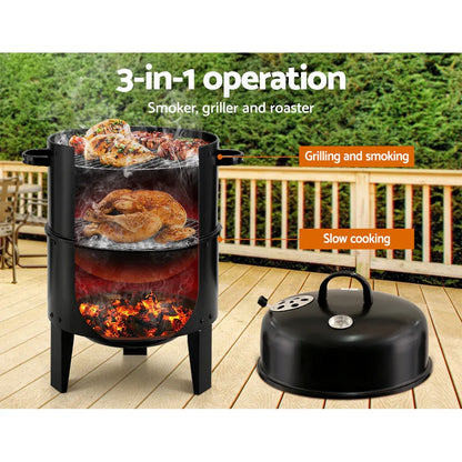 Grillz BBQ Grill 3-In-1 Charcoal Smoker - Mekamart Australia
