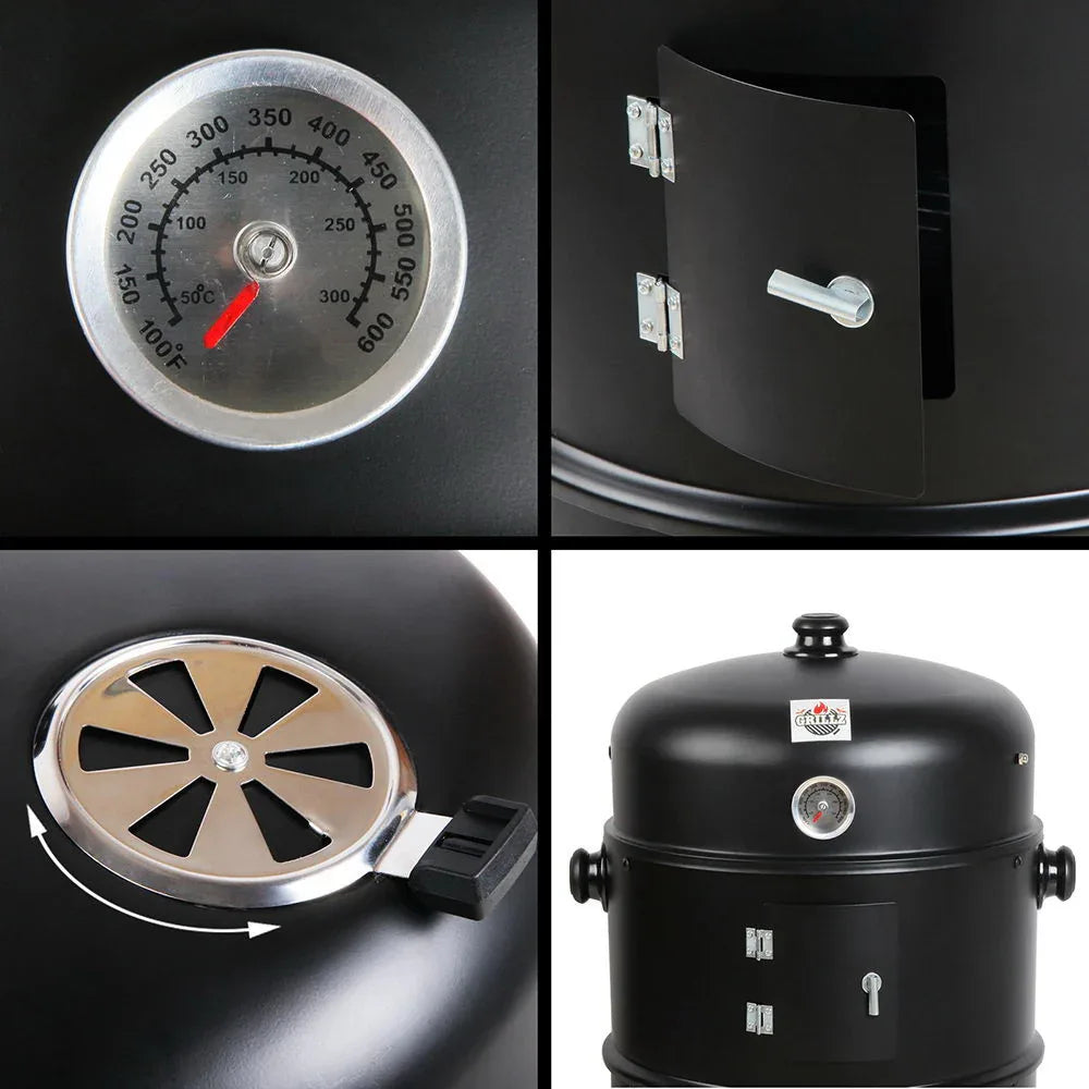 Grillz BBQ Grill 3-In-1 Charcoal Smoker - Mekamart Australia