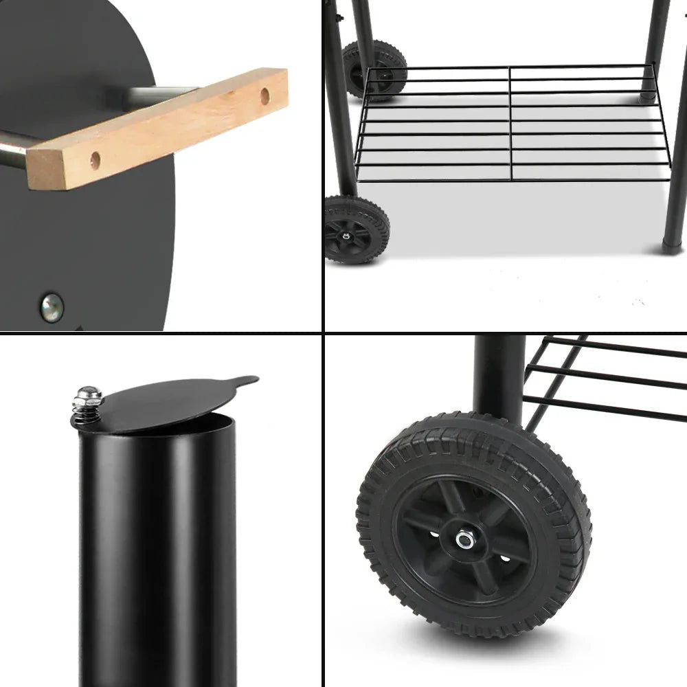 Grillz BBQ Grill 2-In-1 Offset Charcoal Smoker - Mekamart Australia