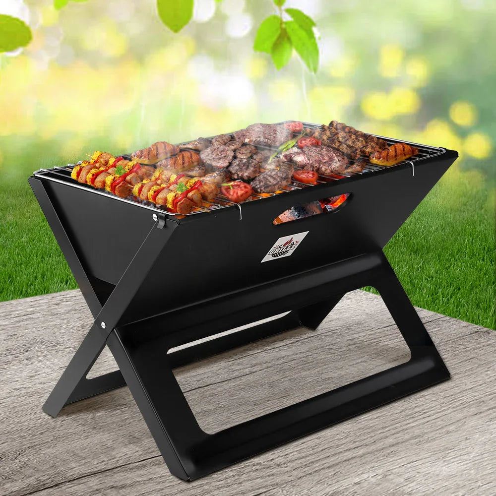 Grillz BBQ Grill Charcoal Smoker Foldable - Mekamart Australia