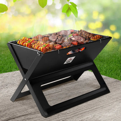 Grillz BBQ Grill Charcoal Smoker Foldable - Mekamart Australia