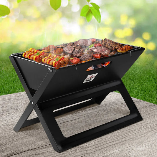 Grillz BBQ Grill Charcoal Smoker Foldable - Mekamart Australia