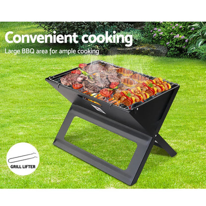 Grillz BBQ Grill Charcoal Smoker Foldable - Mekamart Australia