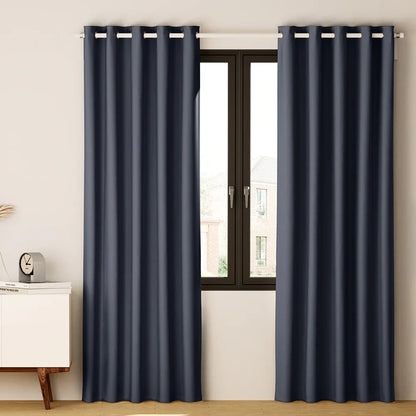 Artiss 2X Blockout Curtains Eyelet 140x230cm Charcoal - Mekamart Australia