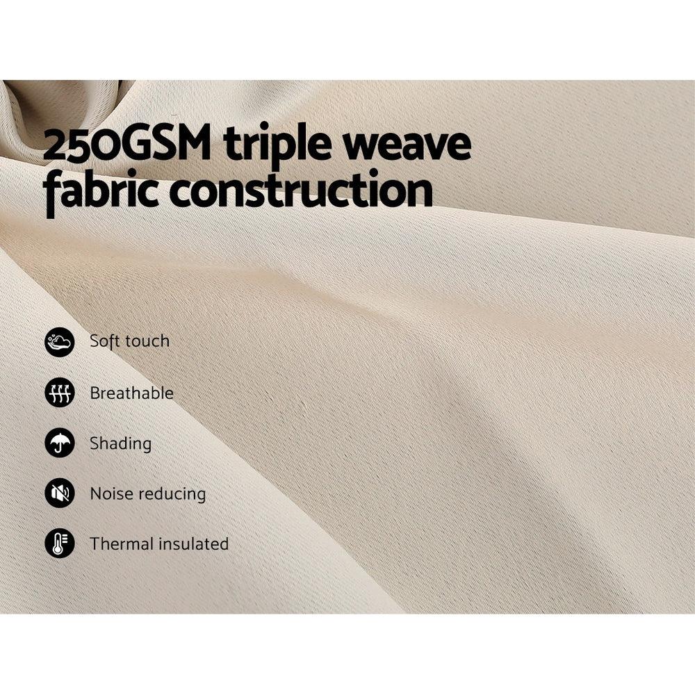 Artiss 2X Blockout Curtains Eyelet 300x230cm Beige - Mekamart Australia