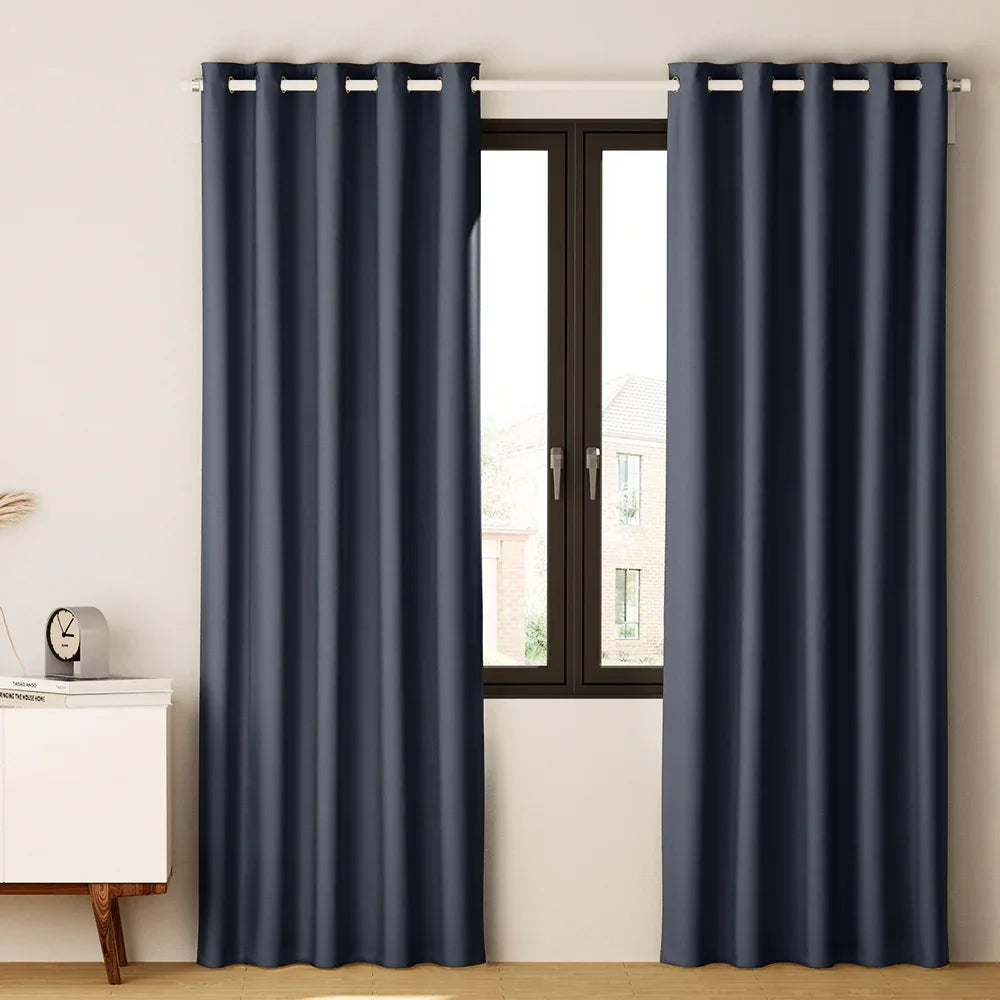 Artiss 2X Blockout Curtains Eyelet 300x230cm Charcoal - Mekamart Australia