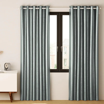 Artiss 2X Blockout Curtains Eyelet 180x213cm Grey Shine - Mekamart Australia