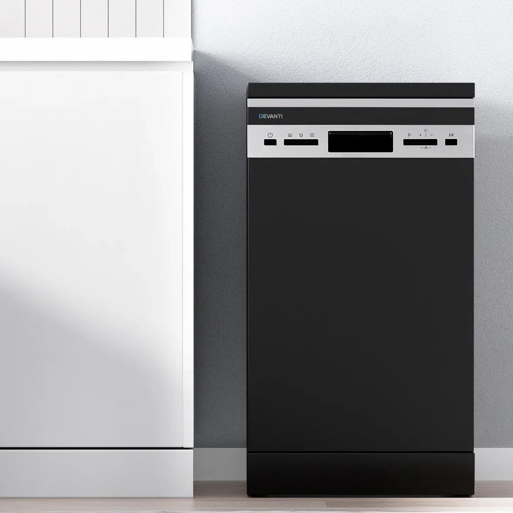 Devanti 10 Place Settings Freestanding Dishwasher Black - Mekamart Australia