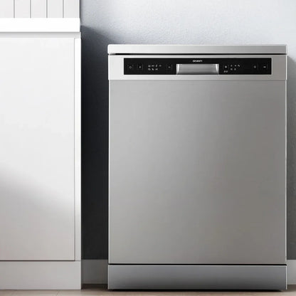 Devanti 60cm 14 Place Settings Freestanding Dishwasher Silver - Mekamart Australia
