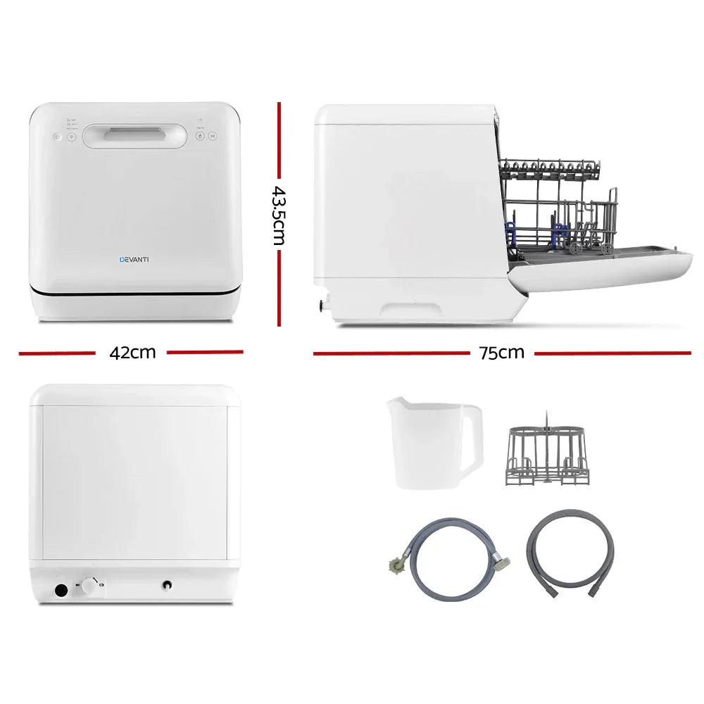 Devanti 3 Place Settings Benchtop Dishwasher - Mekamart Australia