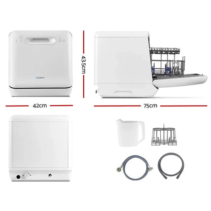 Devanti 3 Place Settings Benchtop Dishwasher - Mekamart Australia