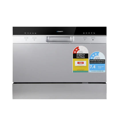 Devanti 6 Place Settings Benchtop Dishwasher Sliver - Mekamart Australia