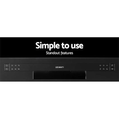 Devanti 8 Place Settings Benchtop Dishwasher Black - Mekamart Australia