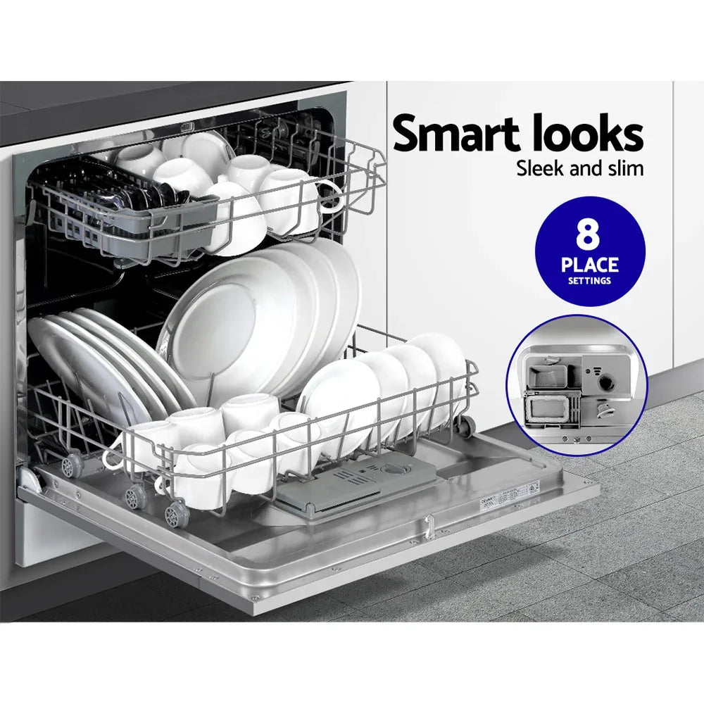 Devanti 8 Place Settings Benchtop Dishwasher Sliver - Mekamart Australia