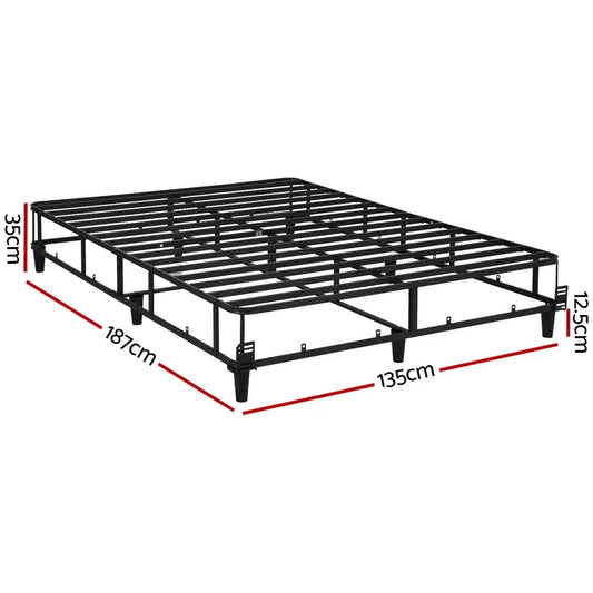 Artiss Bed Frame Double Size Metal Grey MASON - Mekamart Australia