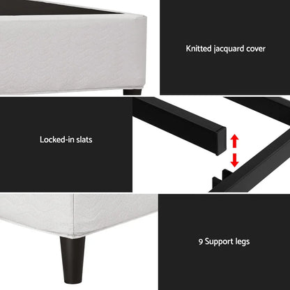 Artiss Bed Frame Queen Size Metal Grey MASON - Mekamart Australia