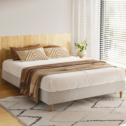 Artiss Bed Frame Queen Size Beige ZORA - Mekamart Australia