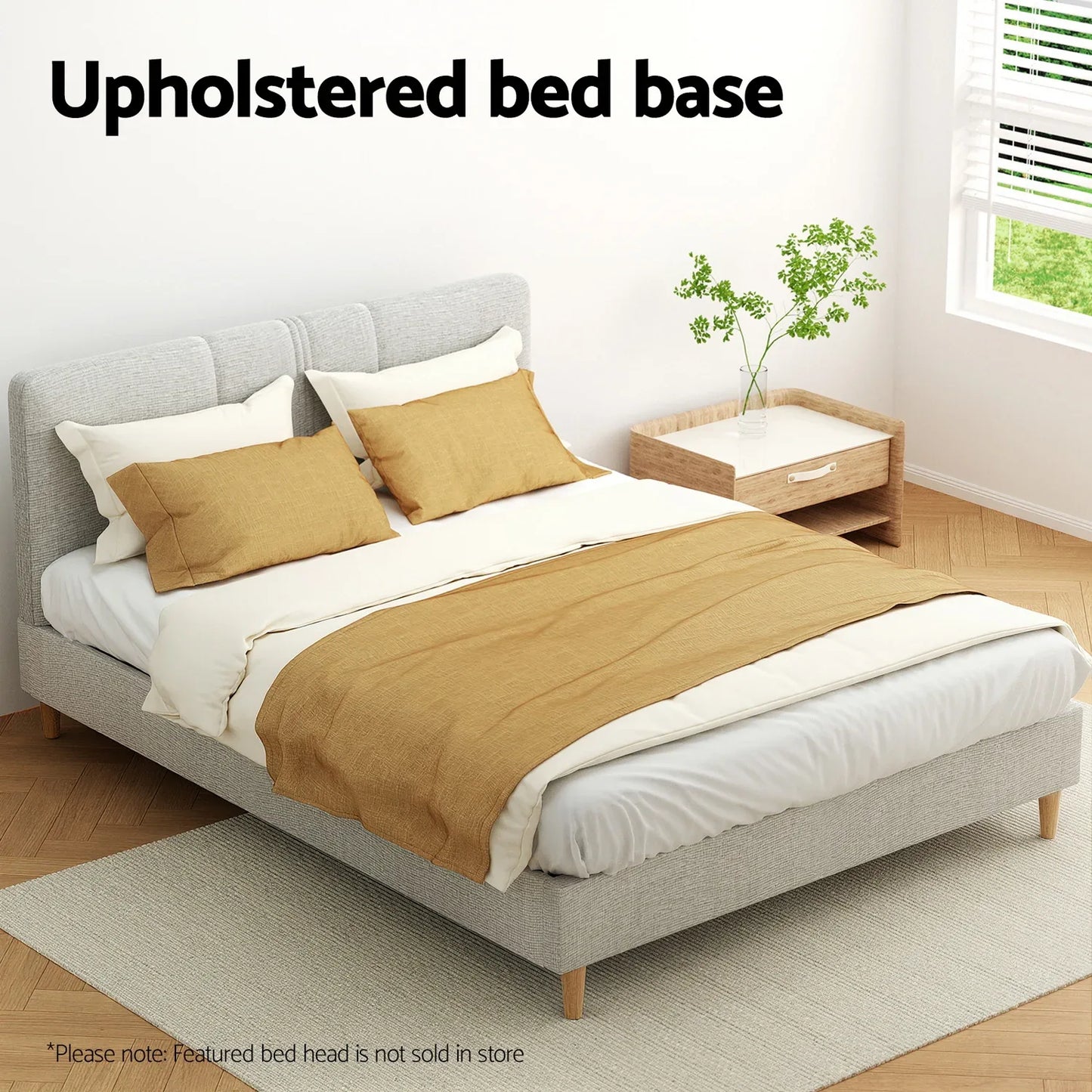 Artiss Bed Frame Queen Size Beige ZORA - Mekamart Australia